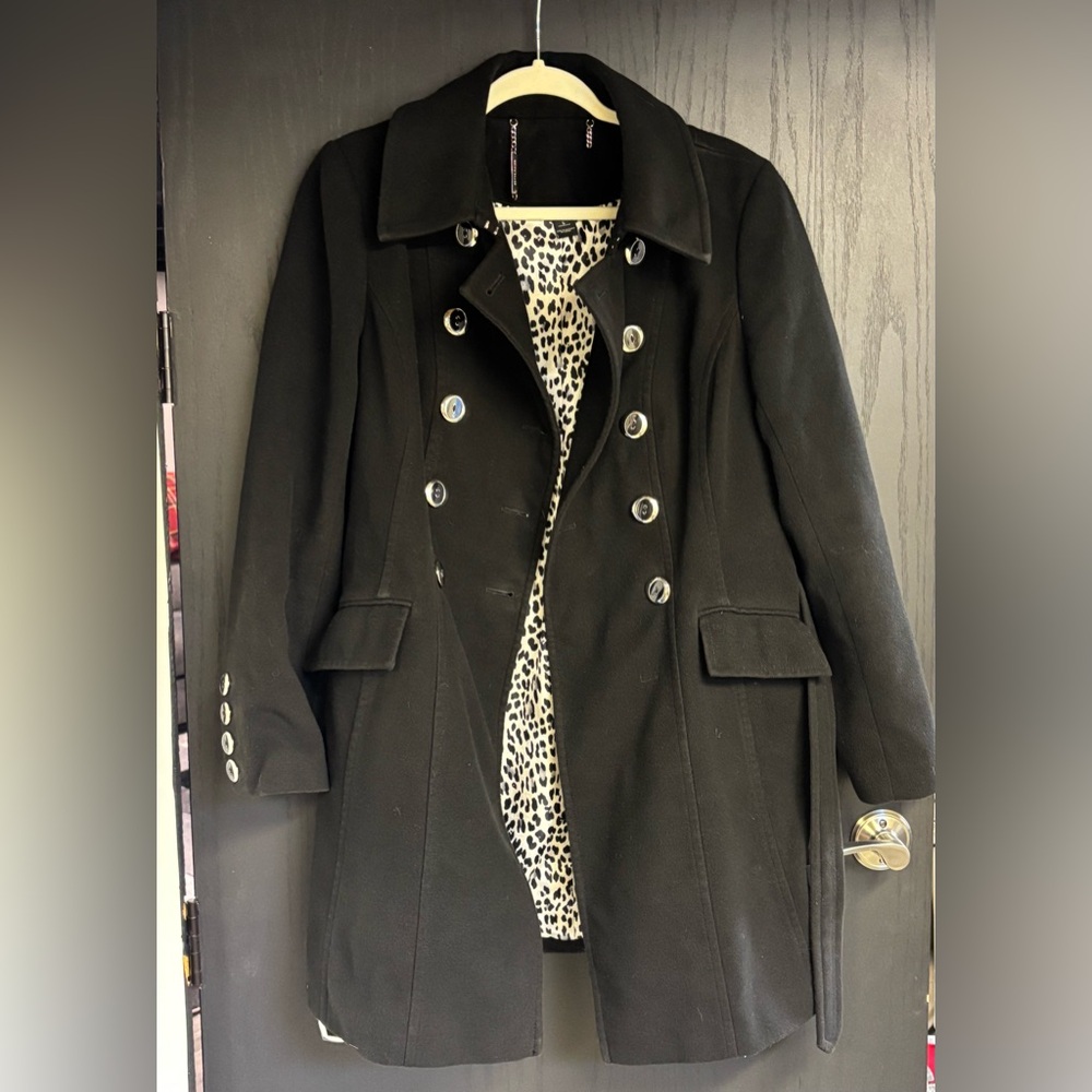 White House Black Market Black Pea Coat Women’s Large
